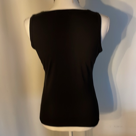 Tank top in black with pearl embellishments Sz L/XL - Picture 4 of 7